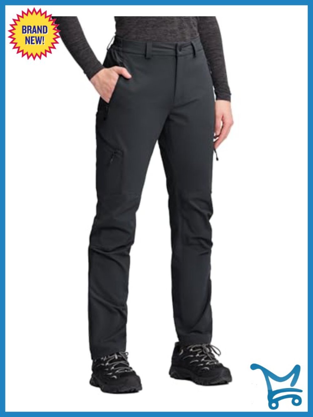 Women's Hiking Cargo Pants Water Resistant Ripstop 4 Zip Pockets Quick Dry